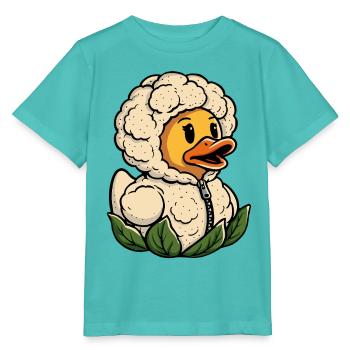 Blumenkohl Ente Gummiente Quietscheente Badeente  - Stanley/Stella Kinder T-Shirt MINI CREATOR  - Poolblau - Vorne