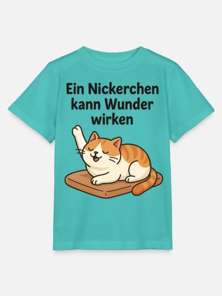 Witziges Kätzchen Nickerchen - Stanley/Stella Kinder T-Shirt MINI CREATOR - Poolblau