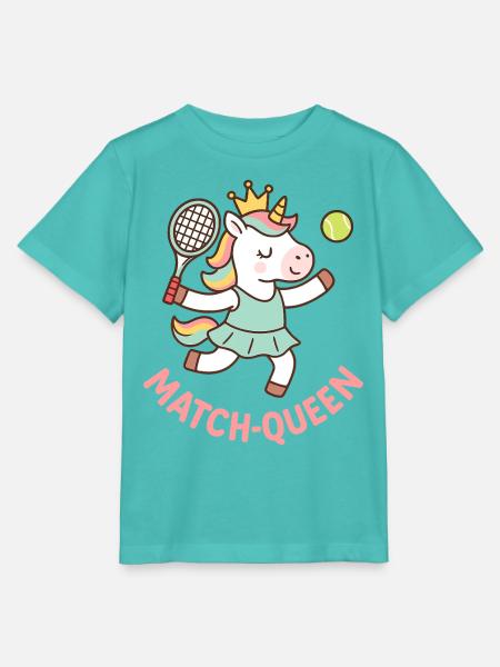 Match Queen Einhorn Tennis Shirt Mädchen - Stanley/Stella Kinder T-Shirt MINI CREATOR - Poolblau