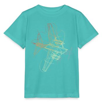 Dessin rétro d’avion - T-shirt bio MINI CREATOR Stanley/Stella Enfant - bleu piscine - Devant