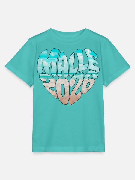 Mallorca Malle 2026 Herz (Version Meer Strand) - Stanley/Stella Kinder T-Shirt MINI CREATOR - Poolblau