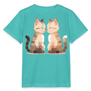 Katzenkuss Zweisamkeit - Stanley/Stella Kinder T-Shirt MINI CREATOR  - Poolblau - Vorne