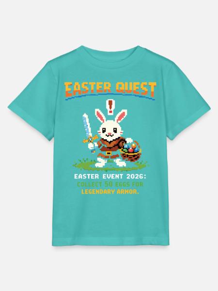 Easter Quest Pixel Bunny - Stanley/Stella Kinder T-Shirt MINI CREATOR  - Poolblau