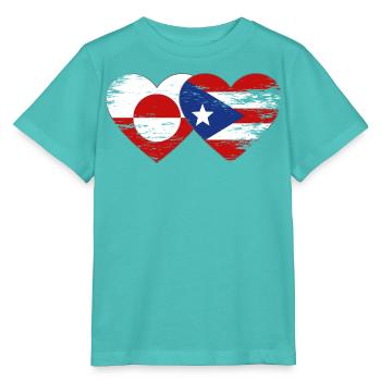 Groenland_Costa_Rica_Flagge_Herz_used - Stanley/Stella Kinder T-Shirt MINI CREATOR  - Poolblau - Vorne