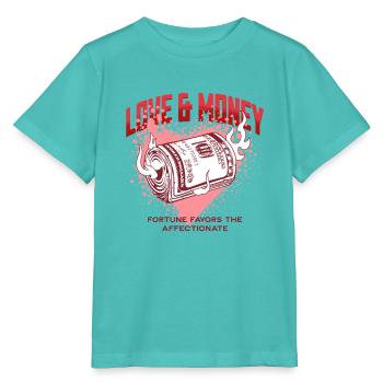 Love and Money on Fire - Stanley/Stella MINI CREATOR Kids’ T-Shirt - pool blue - Front