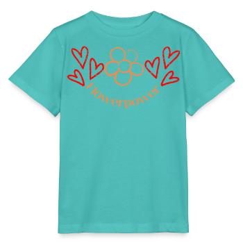 Personalisierbares Blume und Herz Motive, - Stanley/Stella Kinder T-Shirt MINI CREATOR  - Poolblau - Vorne