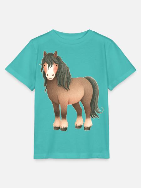 Pferd - Stanley/Stella Kinder T-Shirt MINI CREATOR  - Poolblau