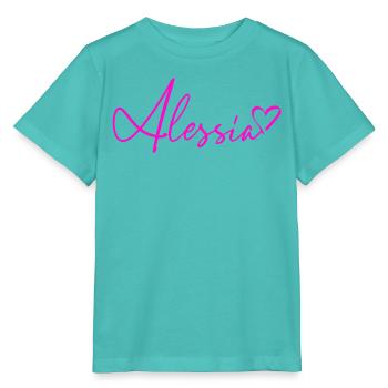 Alessia Signature Neon Pink - Stanley/Stella MINI CREATOR Kids’ T-Shirt - pool blue - Front