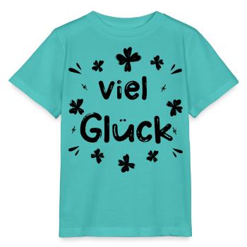 Viel Glück Glücksbringer Glücksklee - Stanley/Stella Kinder T-Shirt MINI CREATOR  - Poolblau - Vorne
