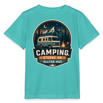Stars on - everyday life off - Stanley/Stella MINI CREATOR Kids’ T-Shirt - pool blue - Front