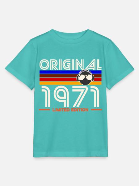 Originales Retro-Edition-T-Shirt von 1971 - Stanley/Stella Kinder T-Shirt MINI CREATOR  - Poolblau