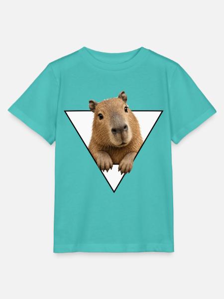 Kapybara im Dreieck - Stanley/Stella Kinder T-Shirt MINI CREATOR - Poolblau