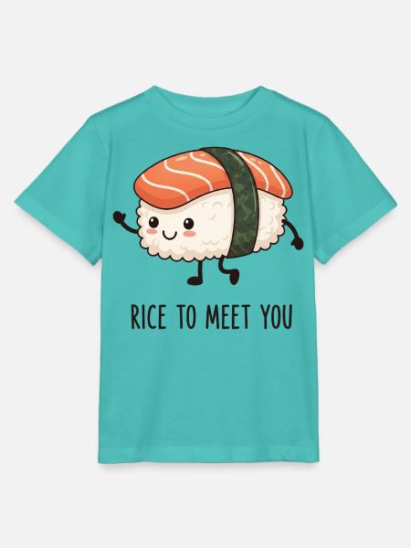 Rice To Meet You - Stanley/Stella Kinder T-Shirt MINI CREATOR - Poolblau