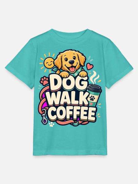 DOG WALK COFFEE Hund - Stanley/Stella Kinder T-Shirt MINI CREATOR - Poolblau