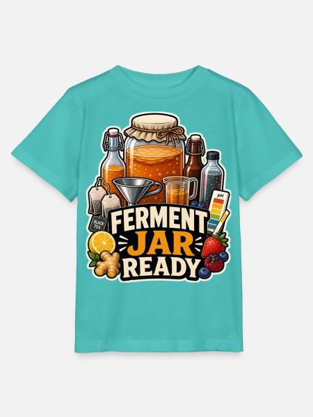 FERMENT JAR READY - Stanley/Stella Kinder T-Shirt MINI CREATOR - Poolblau