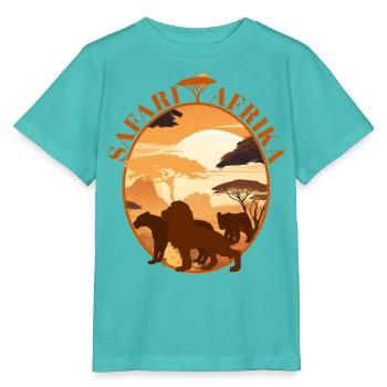 Savannen Safari Sonnenuntergang - Stanley/Stella Kinder T-Shirt MINI CREATOR  - Poolblau - Vorne