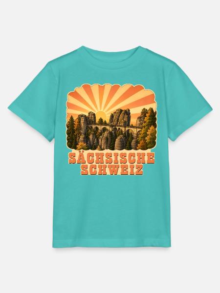 Sächsische Schweiz Bastei Sonnenaufgang - Stanley/Stella Kinder T-Shirt MINI CREATOR - Poolblau