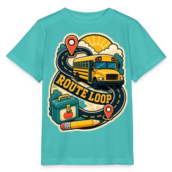 BOUCLE DE L’ITINÉRAIRE - T-shirt bio MINI CREATOR Stanley/Stella Enfant - bleu piscine - Devant