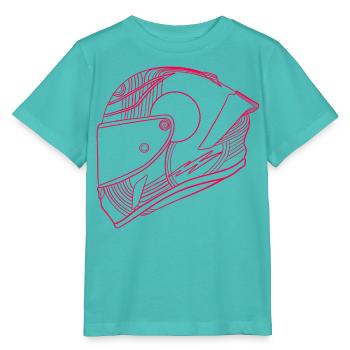 Neon Pink Helm - Visier - Stanley/Stella Kinder T-Shirt MINI CREATOR  - Poolblau - Vorne