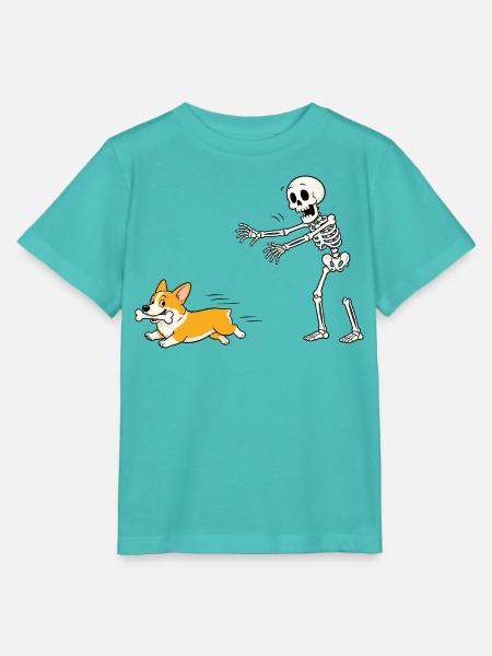 Halloween, Cprgi, Skelett - Stanley/Stella Kinder T-Shirt MINI CREATOR  - Poolblau