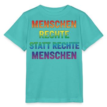 Menschenrechte Statement Regenbogen Demokratie - Stanley/Stella Kinder T-Shirt MINI CREATOR  - Poolblau - Vorne
