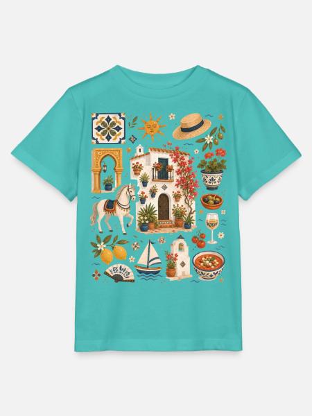 Andalusien | Sonne, Oliven & Lebensfreude - Stanley/Stella Kinder T-Shirt MINI CREATOR  - Poolblau