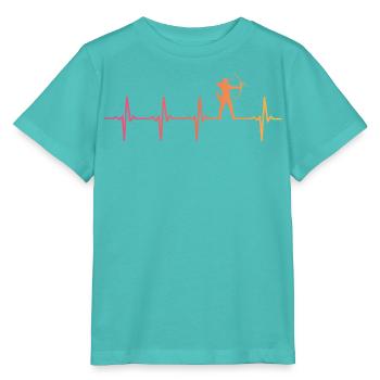 Bogenschießen Sonnenuntergang Herzschlag des Bogenschießens - Stanley/Stella Kinder T-Shirt MINI CREATOR  - Poolblau - Vorne