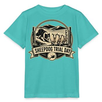 SHEEPDOG TRIAL DAY Dog - Stanley/Stella MINI CREATOR Kids’ T-Shirt - pool blue - Front