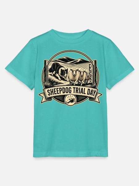 SHEEPDOG TRIAL DAY Hund - Stanley/Stella Kinder T-Shirt MINI CREATOR - Poolblau