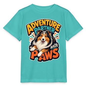 Shetland Shepherd - Stanley/Stella MINI CREATOR Kids’ T-Shirt - pool blue - Front