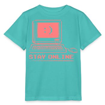 Stay Online Retro Computer - Stanley/Stella MINI CREATOR Kids’ T-Shirt - pool blue - Front