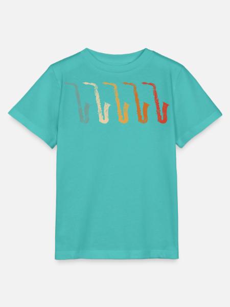 Retro Saxophone Design für Saxophonisten - Stanley/Stella Kinder T-Shirt MINI CREATOR  - Poolblau