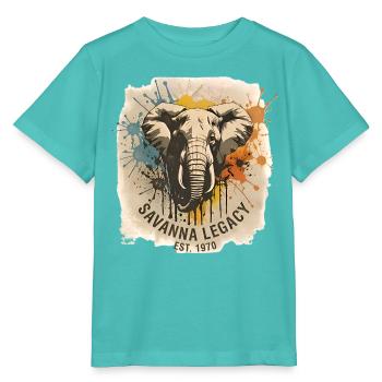 Savanne-Erbe-Elefant - Stanley/Stella Kinder T-Shirt MINI CREATOR  - Poolblau - Vorne