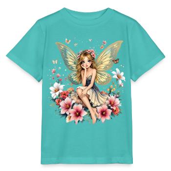  Verzauberte Fee Blumen Orchideen Fantasie Mystisc - Stanley/Stella Kinder T-Shirt MINI CREATOR  - Poolblau - Vorne