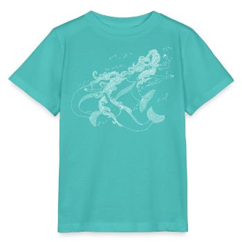 Gustav Klimt Meerjungfrauen - Line Art - Stanley/Stella Kinder T-Shirt MINI CREATOR  - Poolblau - Vorne