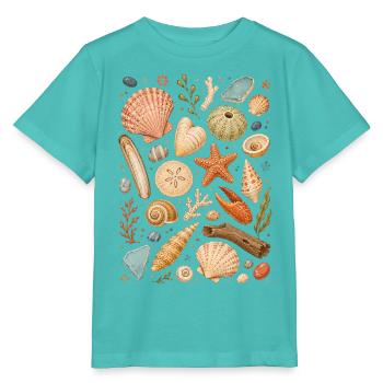 Strandfunde | Muscheln & Meer - Stanley/Stella Kinder T-Shirt MINI CREATOR  - Poolblau - Vorne