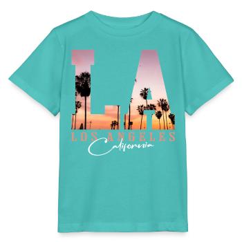 Los Angeles Sunset Palms  - Stanley/Stella Kinder T-Shirt MINI CREATOR  - Poolblau - Vorne