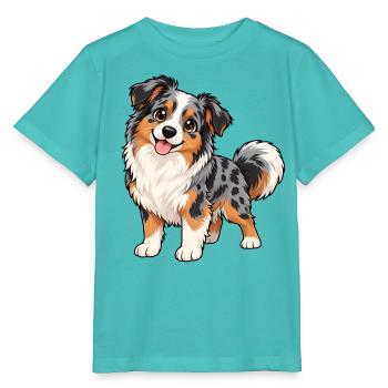 Australian Shepherd Kawaii Style – Süßer Hund - Stanley/Stella Kinder T-Shirt MINI CREATOR  - Poolblau - Vorne