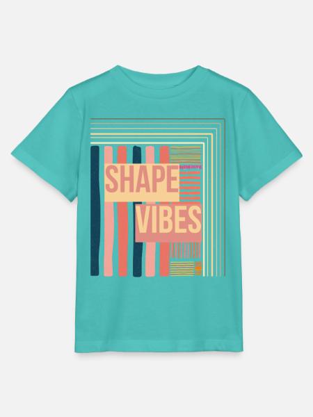 Shape Vibes Farbblockprint - Stanley/Stella Kinder T-Shirt MINI CREATOR  - Poolblau