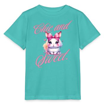 Chic And Sweet Hase Schleife Kaninchen Niedlich - Stanley/Stella Kinder T-Shirt MINI CREATOR  - Poolblau - Vorne