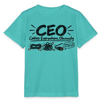 CEO - Cables Everywhere, Obviously - Stanley/Stella Kinder T-Shirt MINI CREATOR  - Poolblau - Vorne