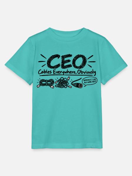 CEO - Cables Everywhere, Obviously - Stanley/Stella Kinder T-Shirt MINI CREATOR - Poolblau