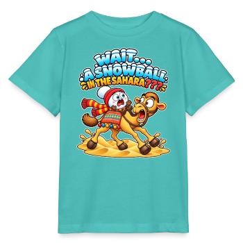 Lustiges Camel Kids T-Shirt Schneeball in der Sahara - Stanley/Stella Kinder T-Shirt MINI CREATOR  - Poolblau - Vorne