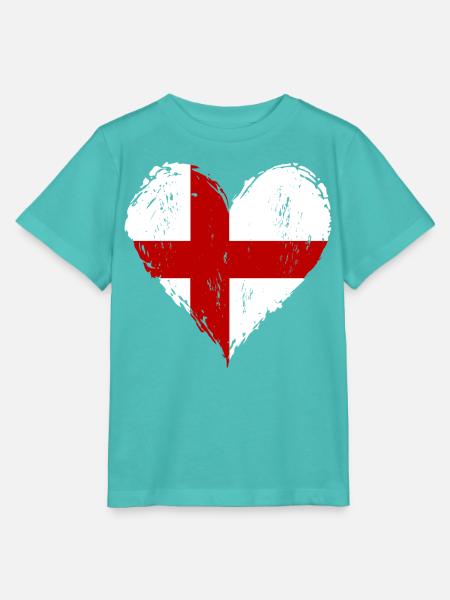 England Herzflagge Grunge - Stanley/Stella Kinder T-Shirt MINI CREATOR - Poolblau