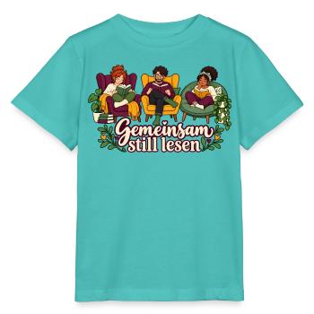 Stiller Leseclub: Gemeinsam still lesen - Stanley/Stella Kinder T-Shirt MINI CREATOR  - Poolblau - Vorne
