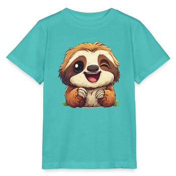 Faultier  - Stanley/Stella Kinder T-Shirt MINI CREATOR  - Poolblau - Vorne