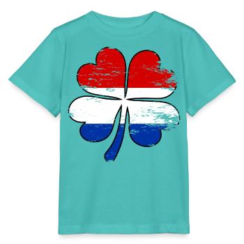 Holland Flagge Kleeblatt used - Stanley/Stella Kinder T-Shirt MINI CREATOR  - Poolblau - Vorne
