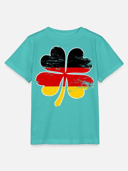 Deutschland Flagge Kleeblatt used - Stanley/Stella Kinder T-Shirt MINI CREATOR  - Poolblau