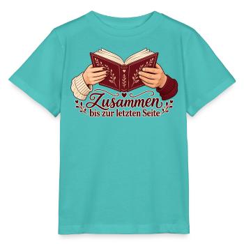 Bücherliebe: Zusammen bis zur letzten Seite - Stanley/Stella Kinder T-Shirt MINI CREATOR  - Poolblau - Vorne
