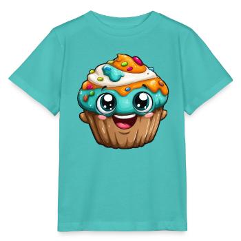 Kawaii Cupcake Cartoon Gesichter - Stanley/Stella Kinder T-Shirt MINI CREATOR  - Poolblau - Vorne